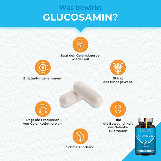 Nutrimea Glucosamin & Chondroitin Hochdosiert + MSM + MANGAN - 90 Kapseln