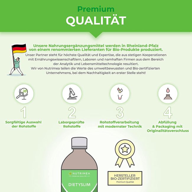 Nutrimea DietySlim DETOX-Kur - 100% Vegan - Natürlich Leber & Körper entgiften - 500ml
