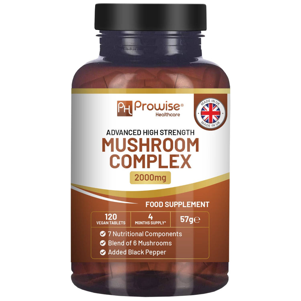 Prowise Healthcare Advanced Mushroom Complex mit 6 Pilze · 120 vegane Tabletten