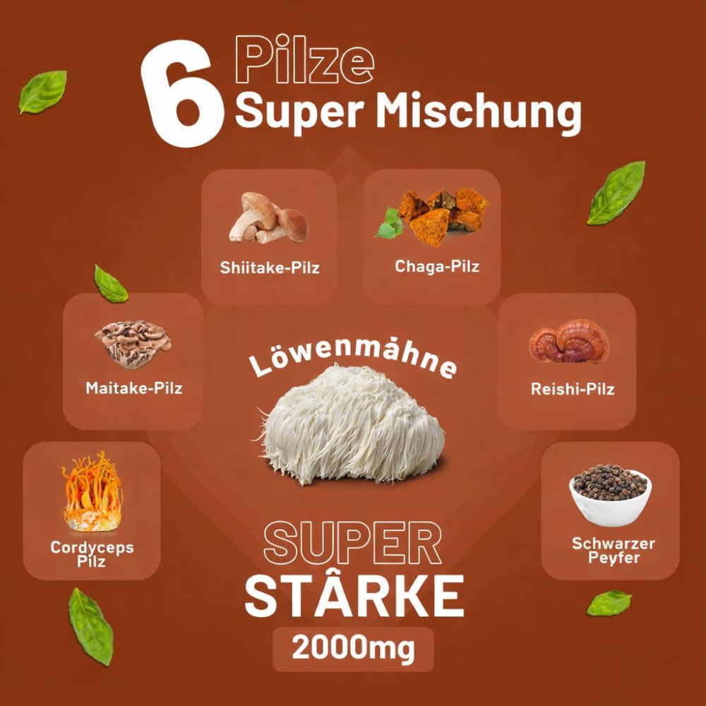 Prowise Healthcare Advanced Mushroom Complex mit 6 Pilze · 120 vegane Tabletten – Bild 2