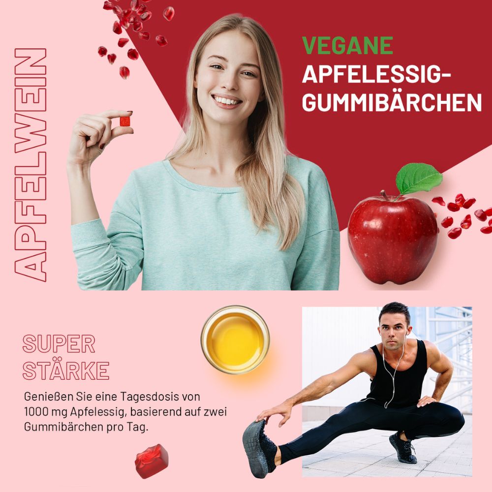 Prowise Healthcare Vegane Apfelessig-Gummibärchen 1000 mg · 60 Gummies – Bild 2