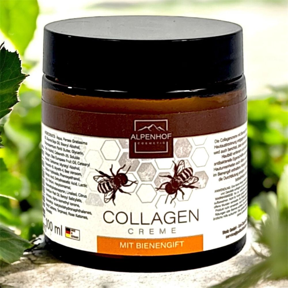 Alpenhof | Collagen Creme mit Bienengift zur täglichen Pflege von Gesicht und Dekolleté - 100ml