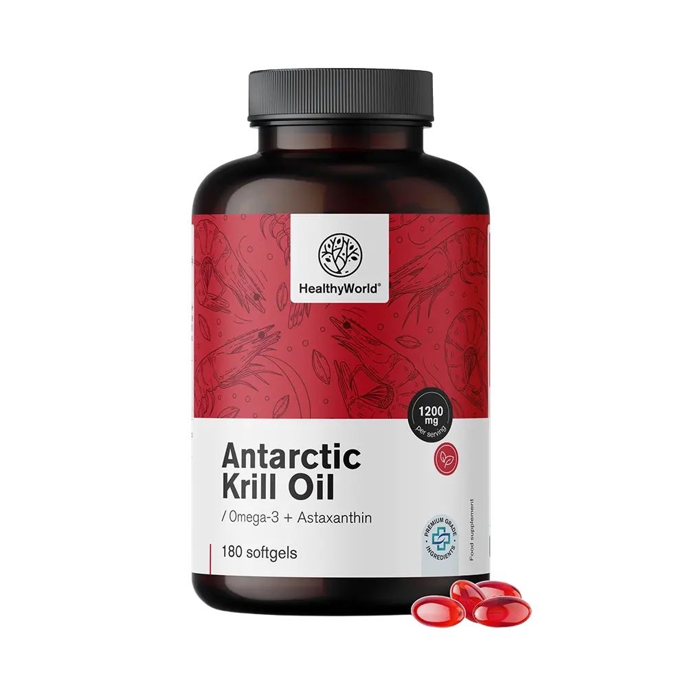 HealthyWorld | Krillöl 1200 mg für Herz, Blutgefäße und Leber - 180 Weichkapseln