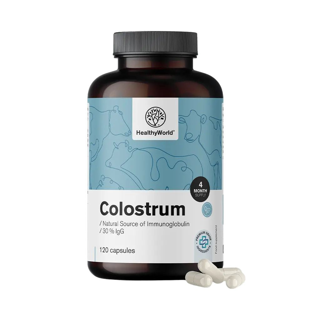 HealthyWorld | Colostrum 30 % IgG für die tägliche Unterstützung der Vitalität - 120 Kapseln