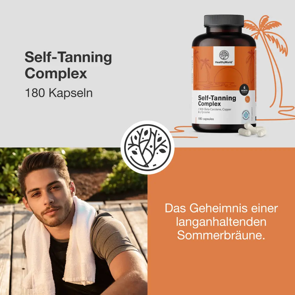 HealthyWorld | Self-Tanning Complex – Unterstützung der natürlichen Bräune - 180 Kapseln