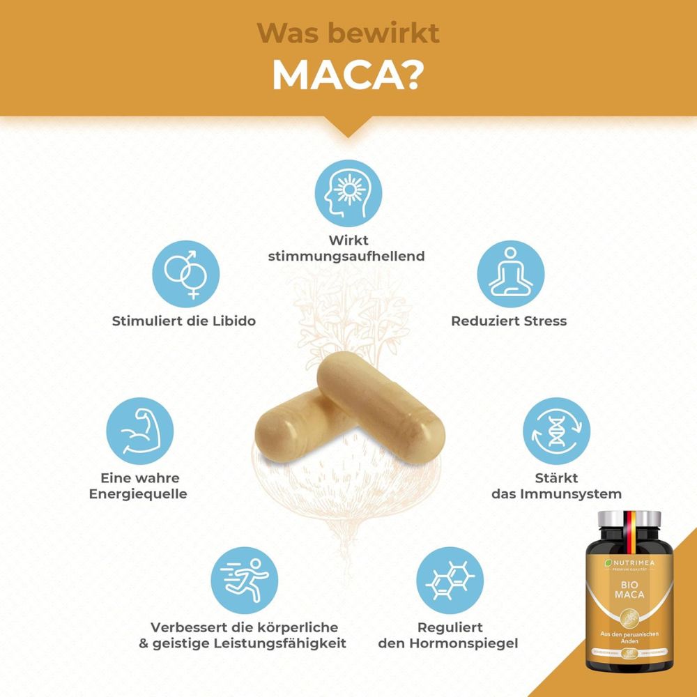 Nutrimea | Bio Maca ein echter Energie-Booster – 90 Kapseln
