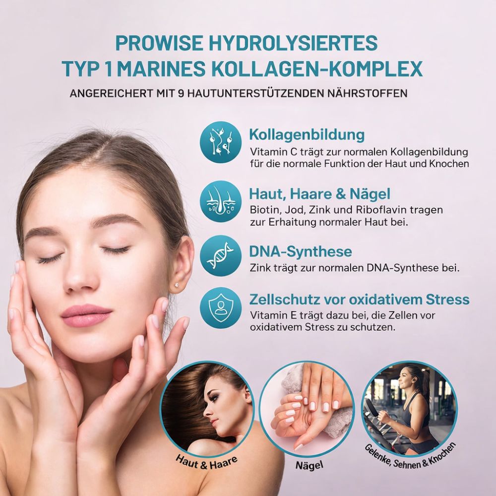 Prowise Healthcare Meereskollagen mit Hyaluronsäure 1100 mg · 90 Kapseln – Bild 2