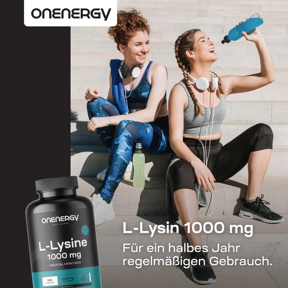 OnEnergy | L-Lysin 1000 mg - eine essentielle Aminosäure - 365 Kapseln