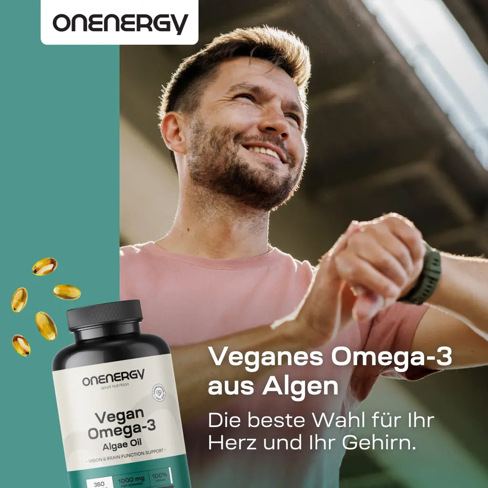OnEnergy | Veganes Omega-3 aus Algen 1000 mg - 360 Weichkapseln