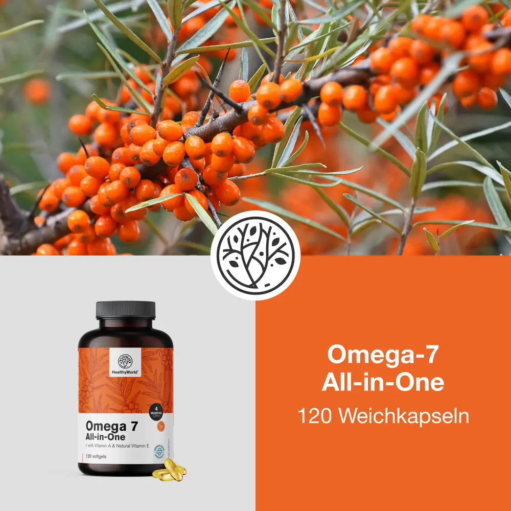 HealthyWorld | Omega-7 All-in-One - 120 Weichkapseln