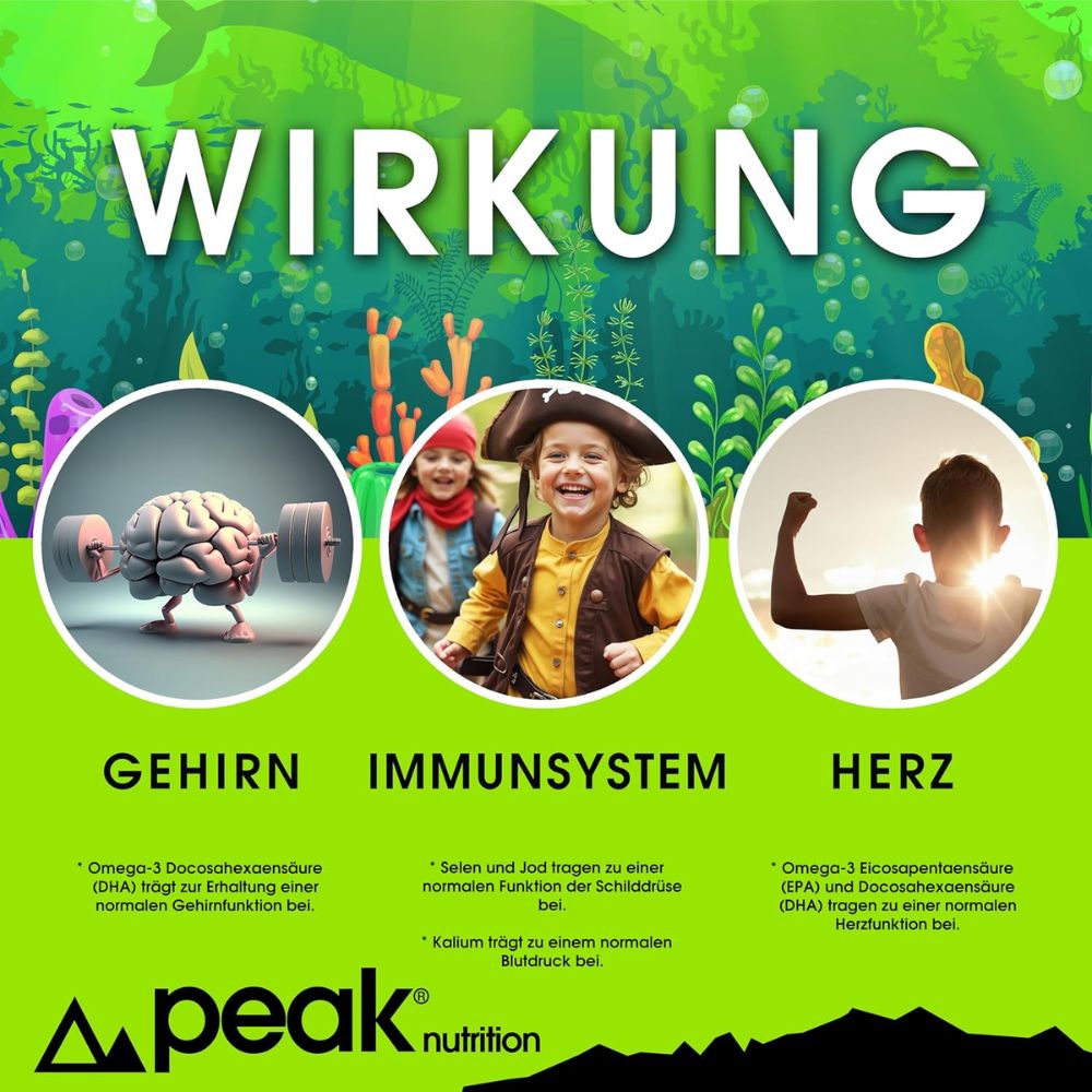 peak nutrition | Omega 3 for your Kids Multivitamin Tropfen für Kinder mit DHA + EPA - 20 ml