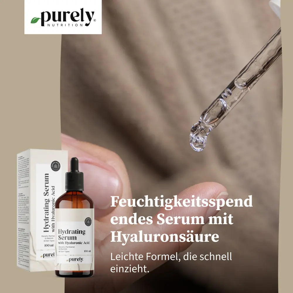 Purely Cosmetics® | Feuchtigkeitsspendendes Serum mit Hyaluronsäure - 100 ml