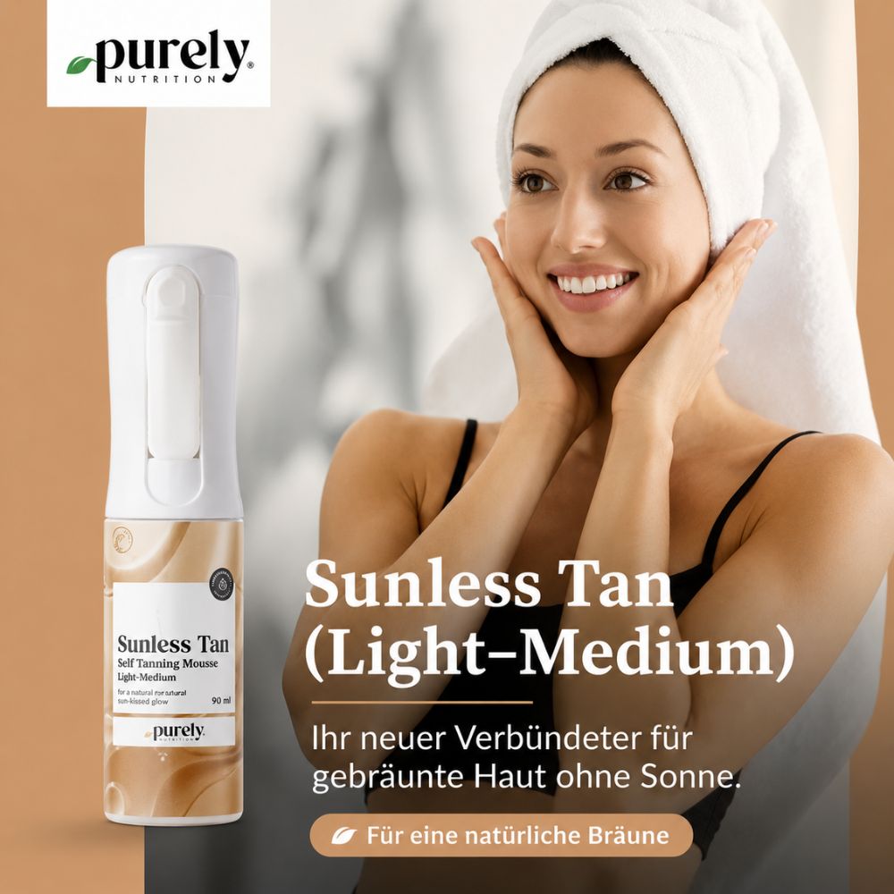 Purely Cosmetics® | Sunless Tan – Selbstbräunungsspray für den Körper (Light–Medium) - 90 ml