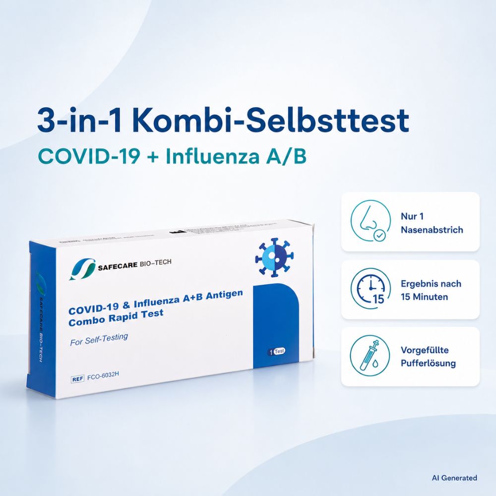 Medicare+ | COVID-19 4in1 Aktion + Influenza A+B Antigen 15erCombo + GRATIS NANOVIO FFP2
