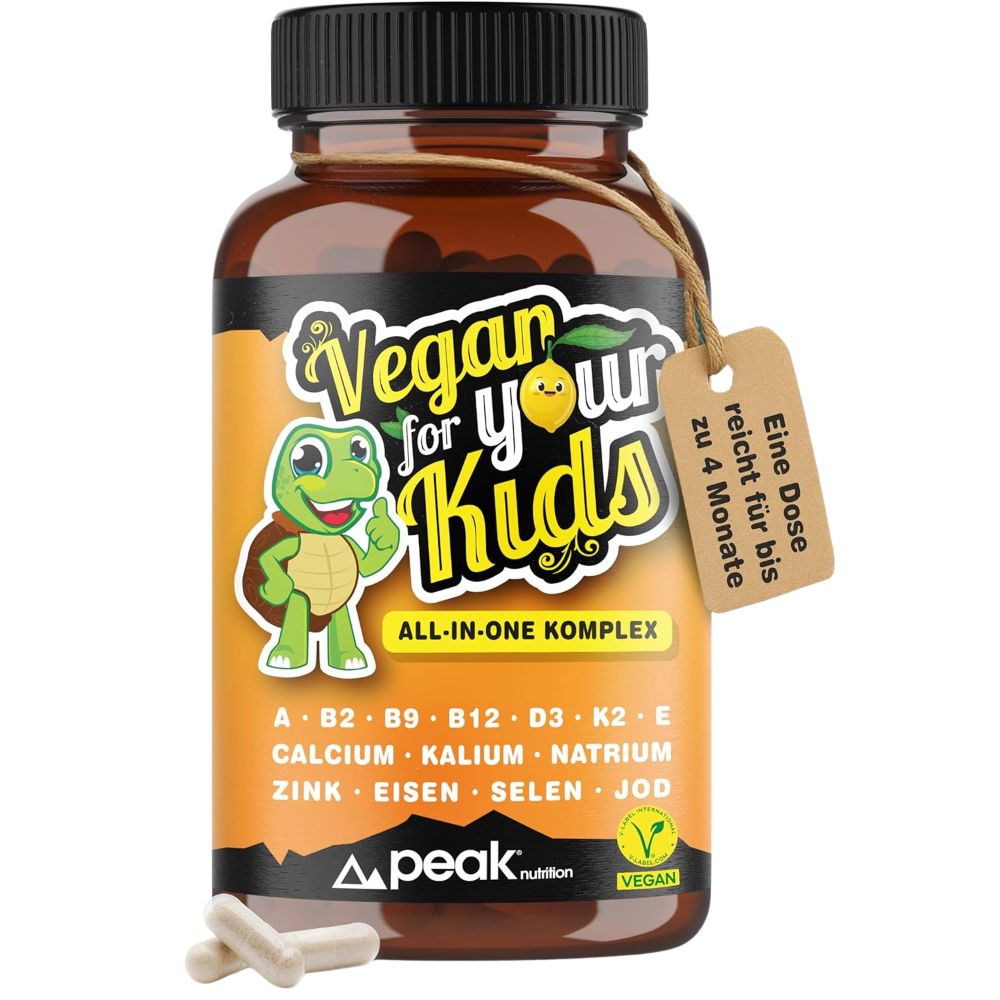 peak nutrition | Vegan for your Kids - Multivitamin All-in-One für Kinder - 180 Kapseln