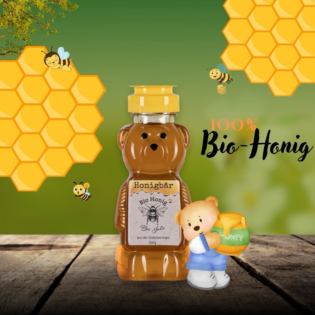 Bee Julie | Bio-Honigbär (330g) | Natürlich süß, gesund & praktisch