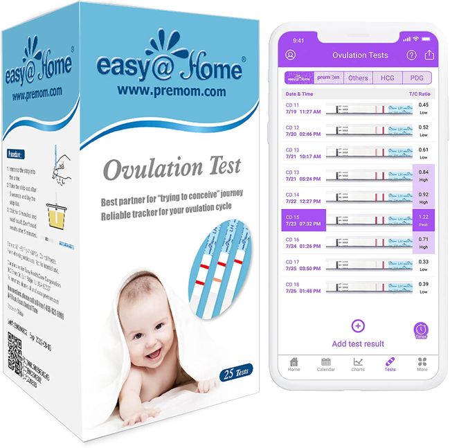 NEU: Easy@Home Ovulationstest Kinderwunsch Fruchtbarkeitstest für Frauen - 25 Tests