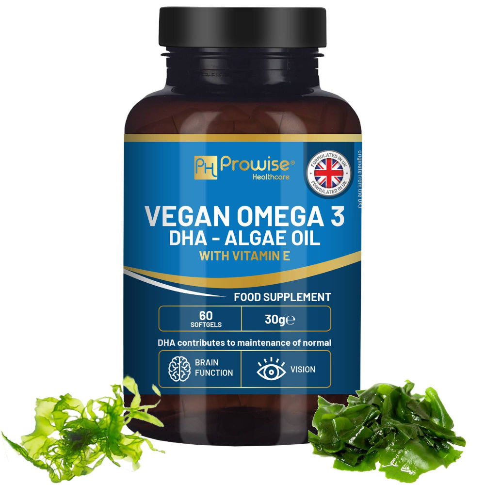 Prowise Healthcare Vegan Omega-3 DHA aus Algenöl · 60 Weichkapseln