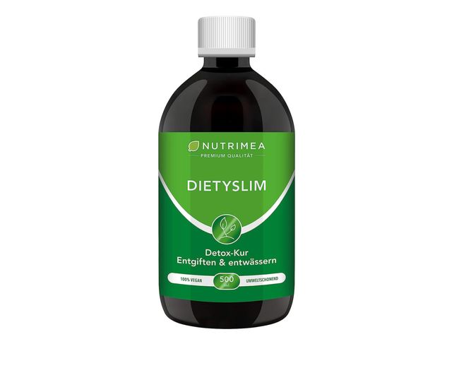 Nutrimea DietySlim DETOX-Kur - 100% Vegan - Natürlich Leber & Körper entgiften - 500ml