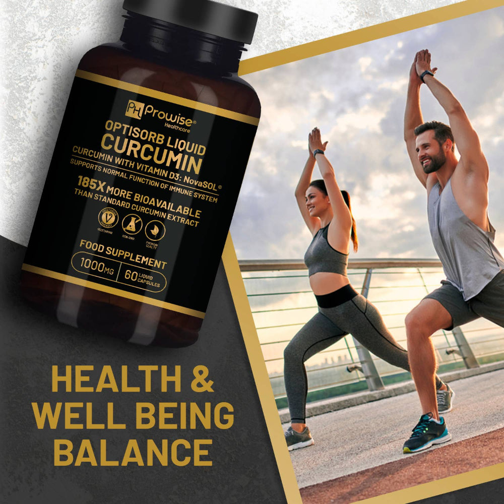 Prowise Healthcare | Optisorb flüssiges Curcumin mit Vitamin D – 60 Kapseln