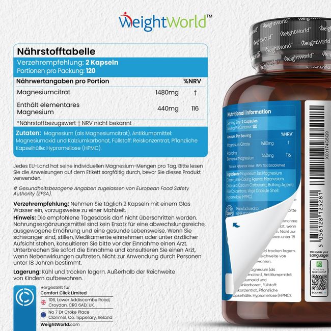 WeightWorld Magnesiumcitrat NEU