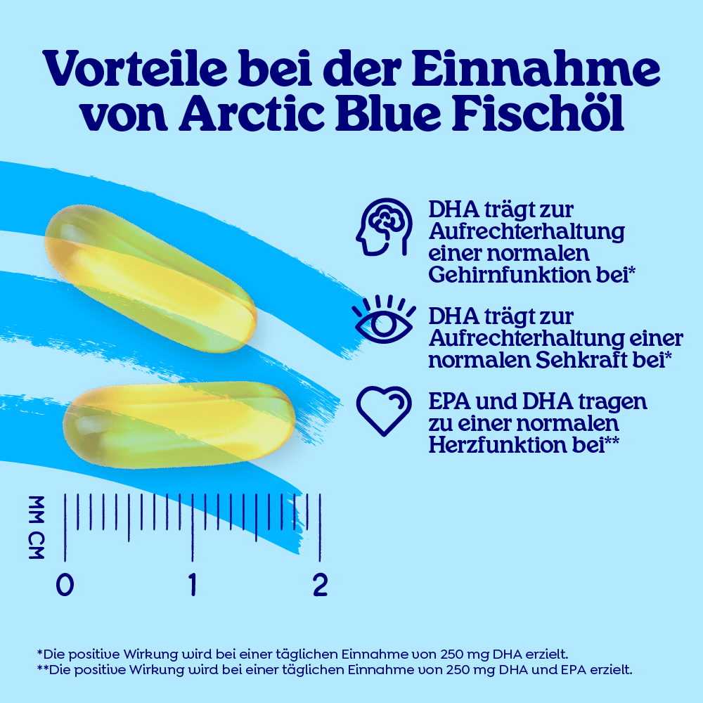 Arctic Blue | Omega3 DHA- und EPA-Fischöl - MSC (60 große Kapseln)