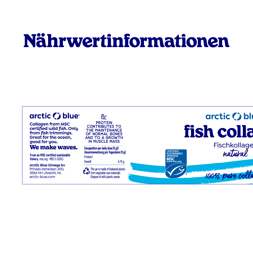 Arctic Blue | Natürliches Fischkollagenpulver - MSC (150 g)