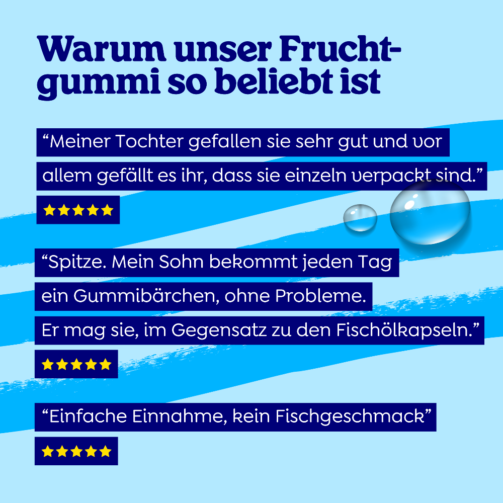 Arctic Blue | Omega-3-Gummis DHA + EPA mit Vitamin D3 - MSC (30 Gummibärchen)