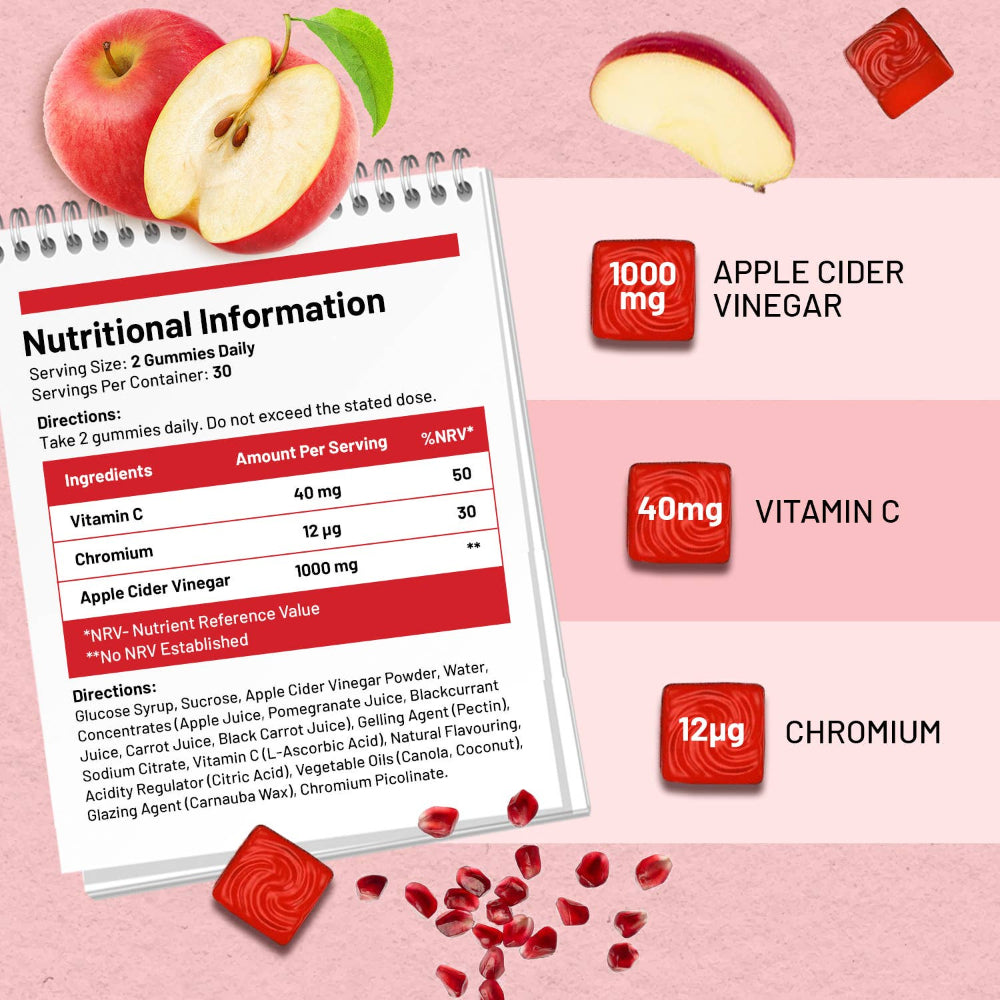 Prowise Healthcare | Vegane Apfelessig-Gummibärchen 1000 mg – 60 Gummies