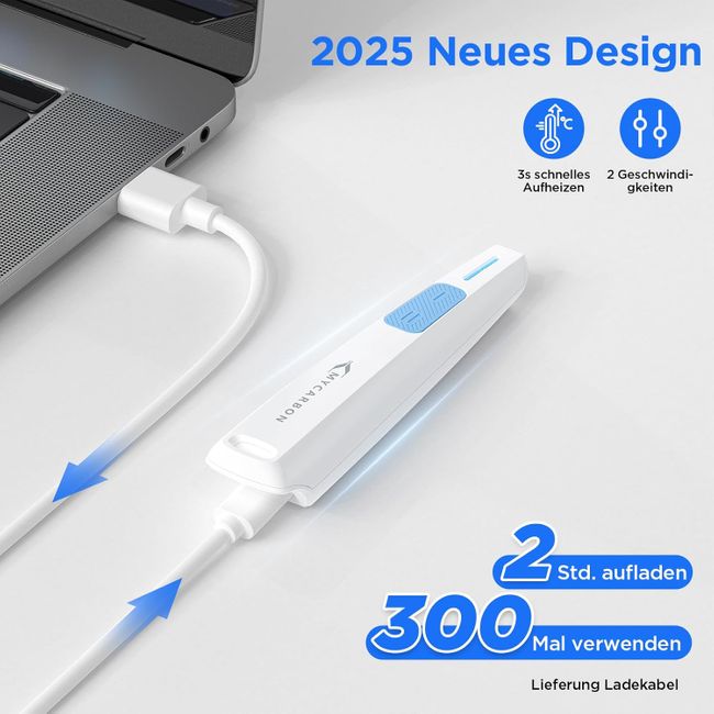 MYCARBON Mückenstich Hitzestift, USB-C Insektenstichheiler mit schneller Linderung von Juckreiz & Schwellungen, keine chemischen Stoffe, Sicher, kompakt und handlich