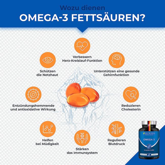 Nutrimea | Omega 3 von Fisch- und Krillöl - 60 Kapseln