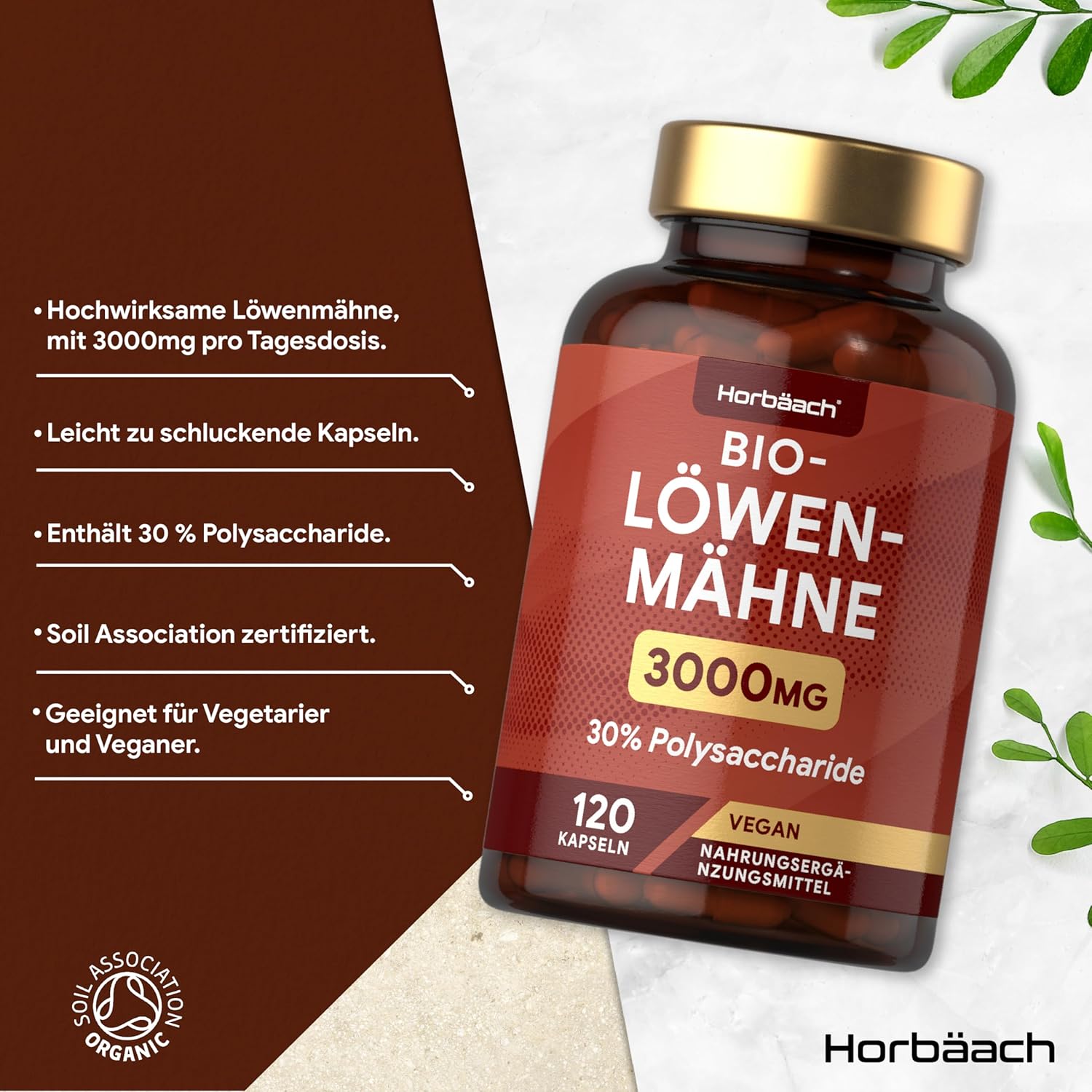 Horbaach | Lions Mane 3000mg - 120 Kapseln