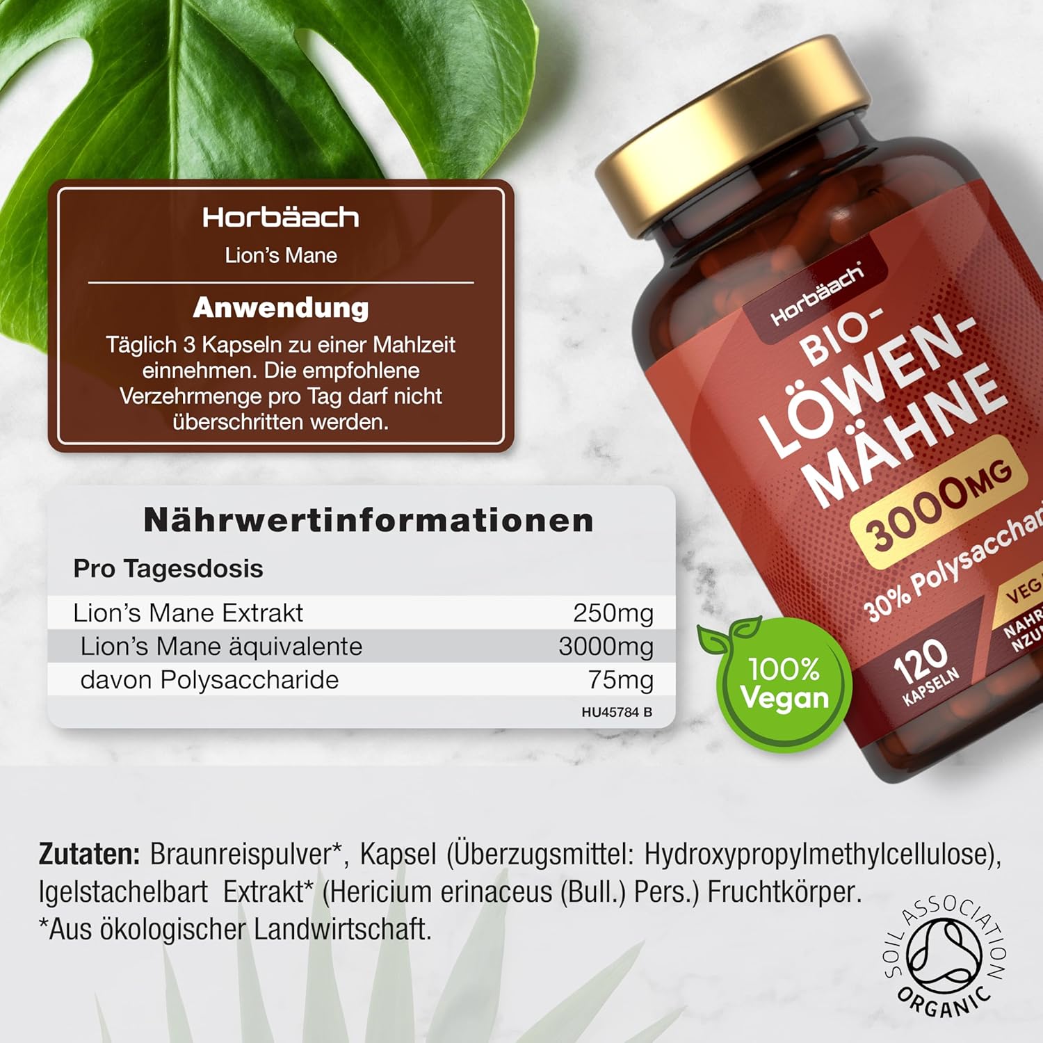 Horbaach | Lions Mane 3000mg - 120 Kapseln