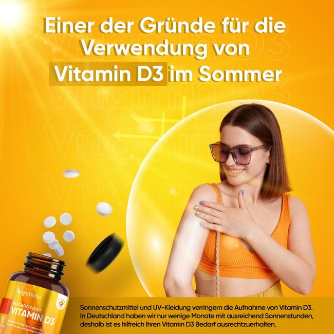 WeightWorld | Vitamin D3 4000 IE - Stärkt Knochen, Zähne und Immunsystem - 400 Tabletten