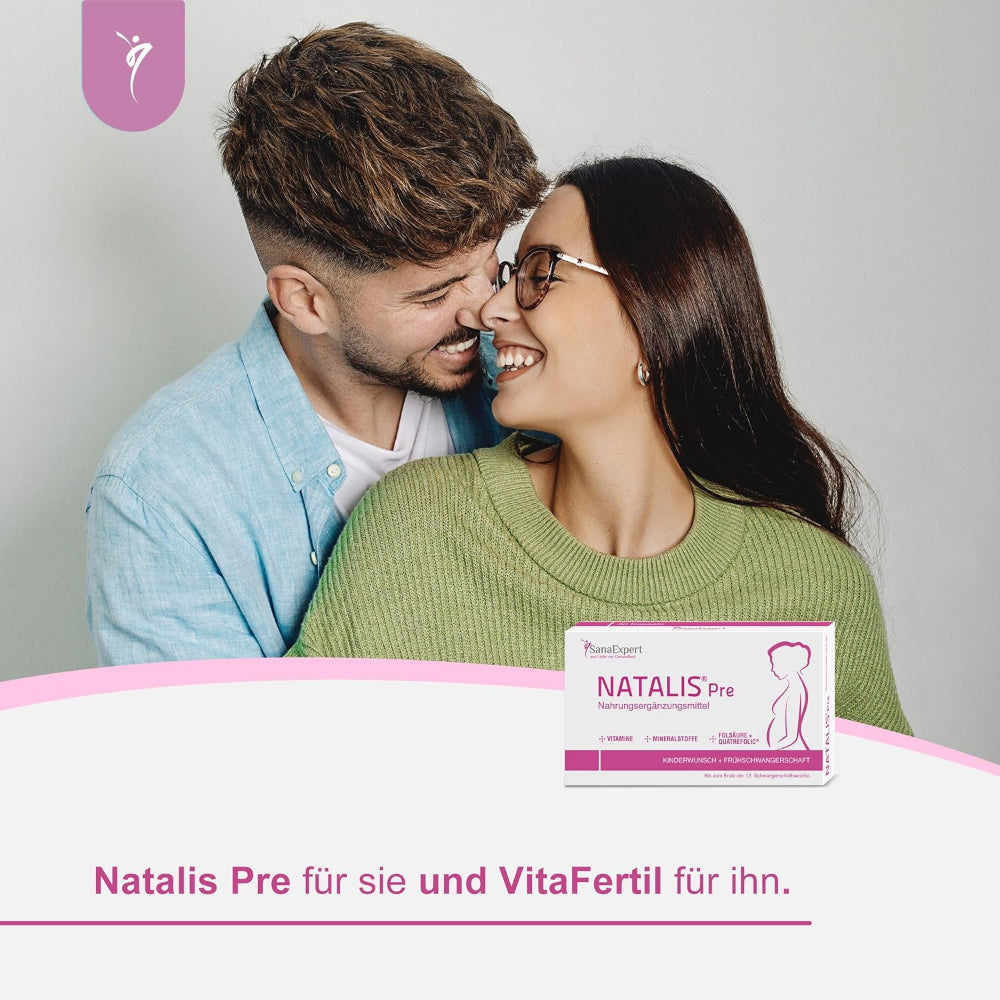 SanaExpert® | Natalis Pre – Folsäure, Quatrefolic®, Eisen und 21 weitere Inhaltsstoffe für Kinderwunsch und Frühschwangerschaft