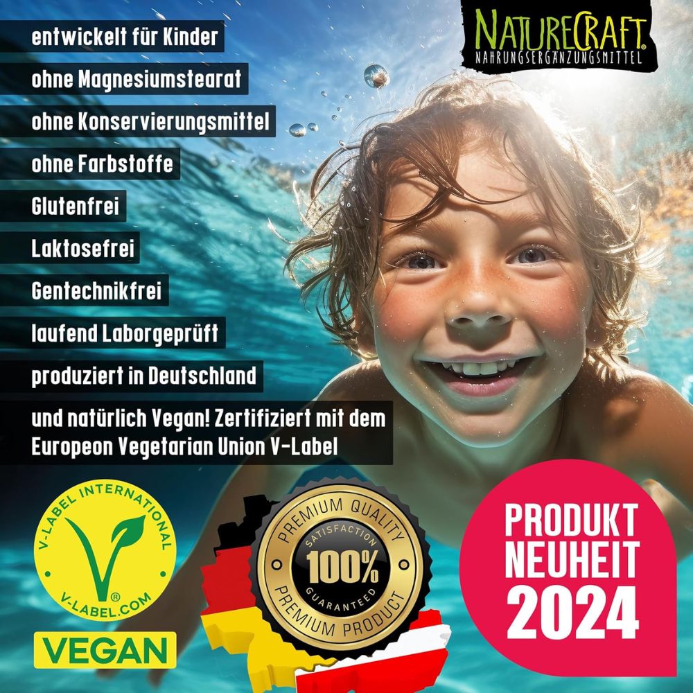 NatureCraft | Kinder-Vital-Set Vegan Omega-3 Algenöl Kids + Vitamin D3 K2 Tropfen Kids