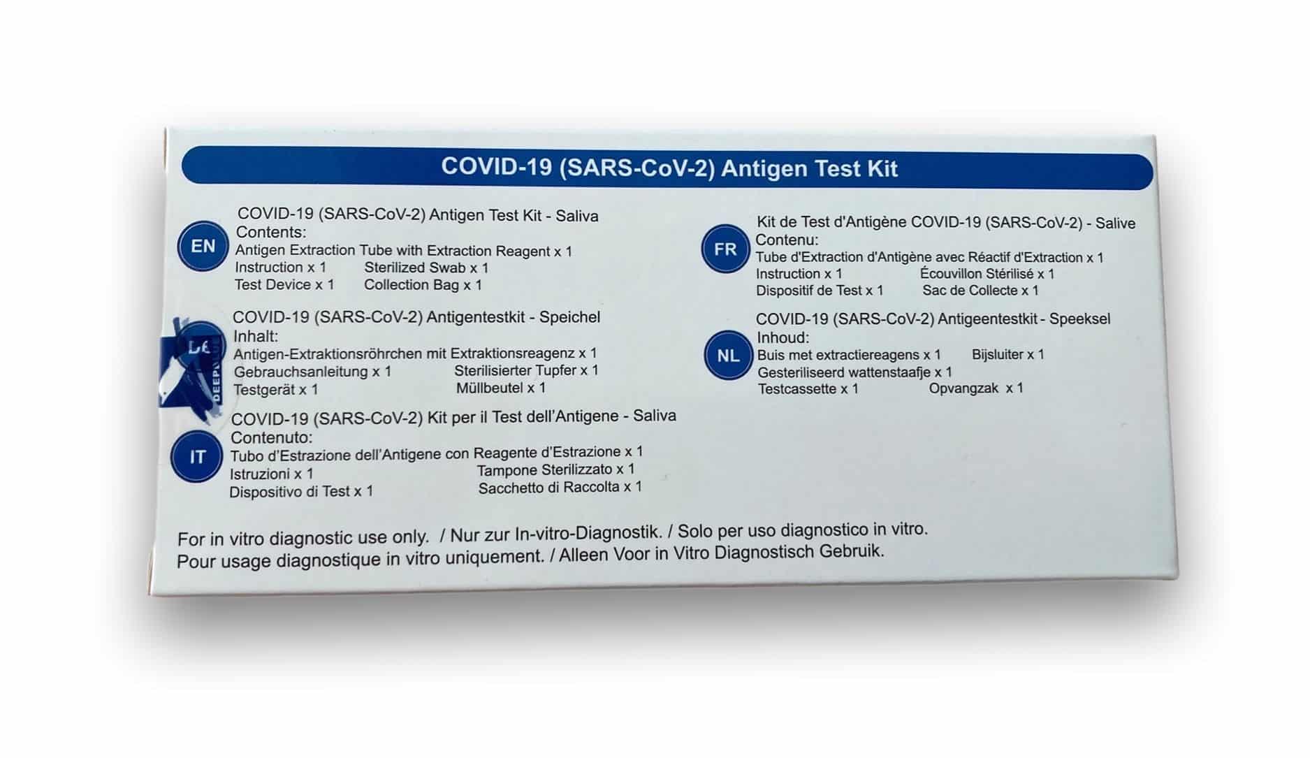Deepblue | Covid-19 Antigen Test Kit – Selbsttest (Lolli) + 1 Gratis Nanovio FFP2