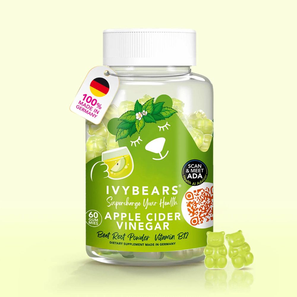 IvyBears | Apple Cider Vinegar mit Folsäure & Vitamin B12 - 60 Gummibärchen