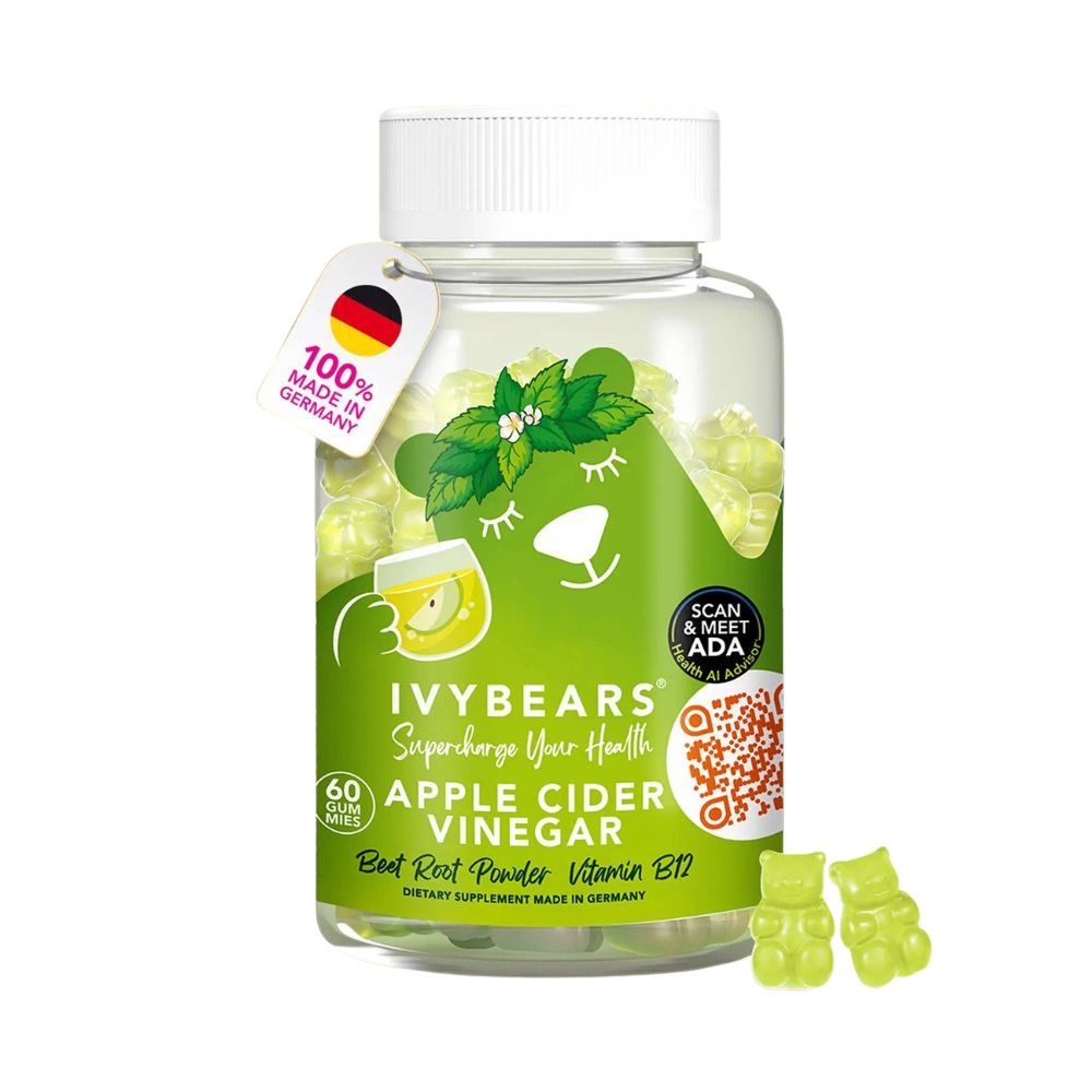 IvyBears | Apple Cider Vinegar mit Folsäure & Vitamin B12 - 60 Gummibärchen