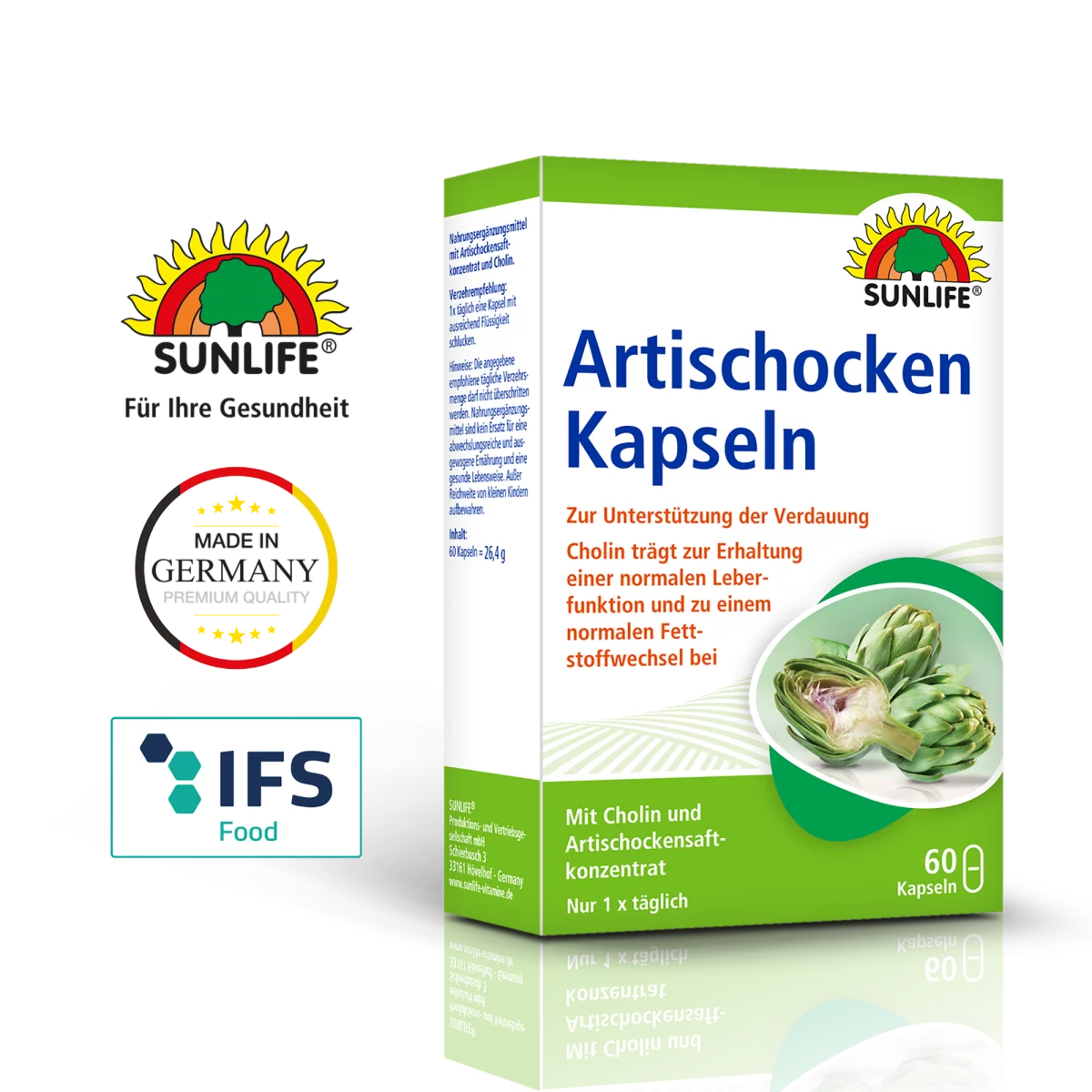 Sunlife | Artischocken Kapseln - Für eine gesunde Verdauung und Leber