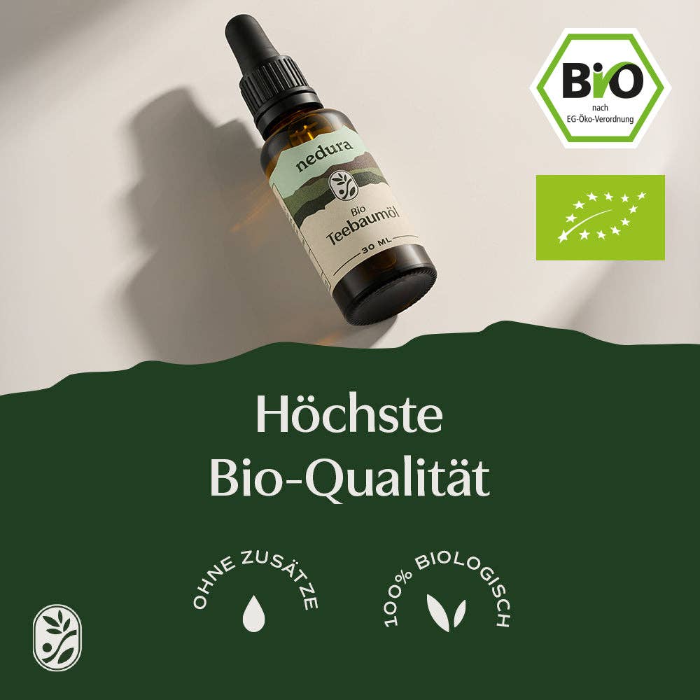 Nedura BIO Teebaumöl - Natürliche Pflege für Haut und Gesicht - 30ml