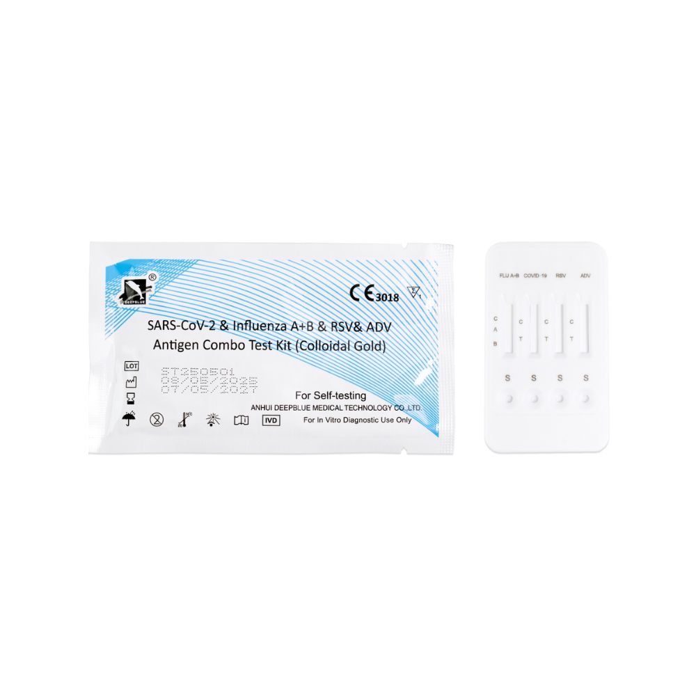 NEU: DeepBlue 5-in-1 Kombi-Schnelltest – COVID-19, Influenza A+B, RSV & Adenovirus + Gratis Nanovio FFP2