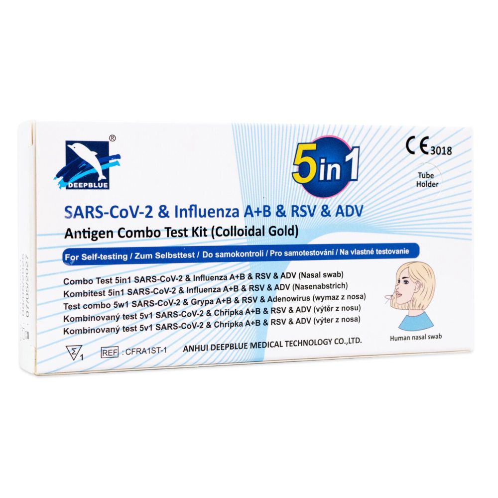 NEU: DeepBlue 5-in-1 Kombi-Schnelltest – COVID-19, Influenza A+B, RSV & Adenovirus + Gratis Nanovio FFP2