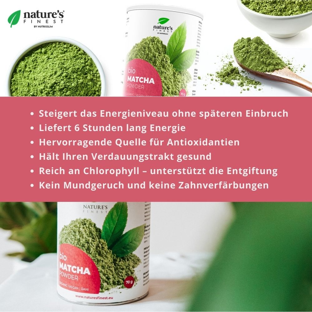 Nature's Finest I Matcha Bio Pulver - die hochwertigste Form von grünem Tee