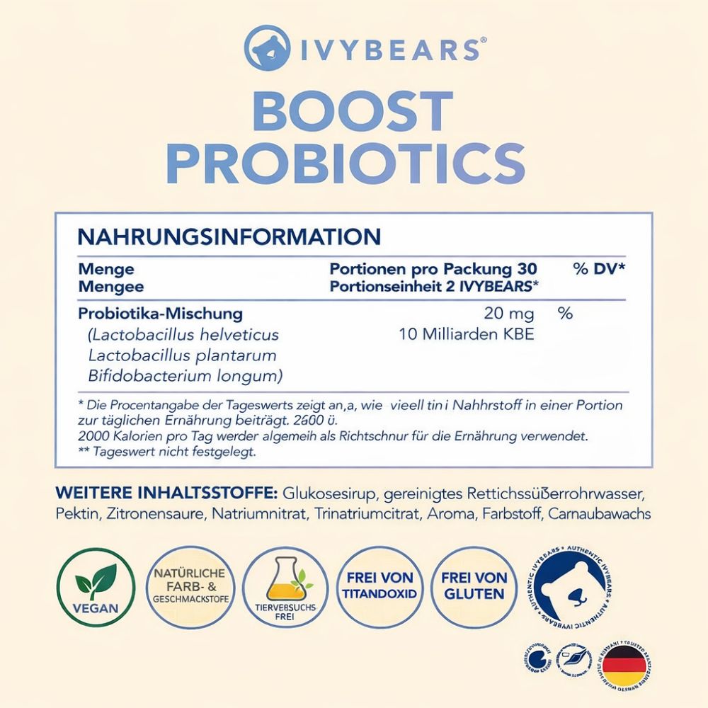 IvyBears | Boost Probiotics - 60 Gummibärchen