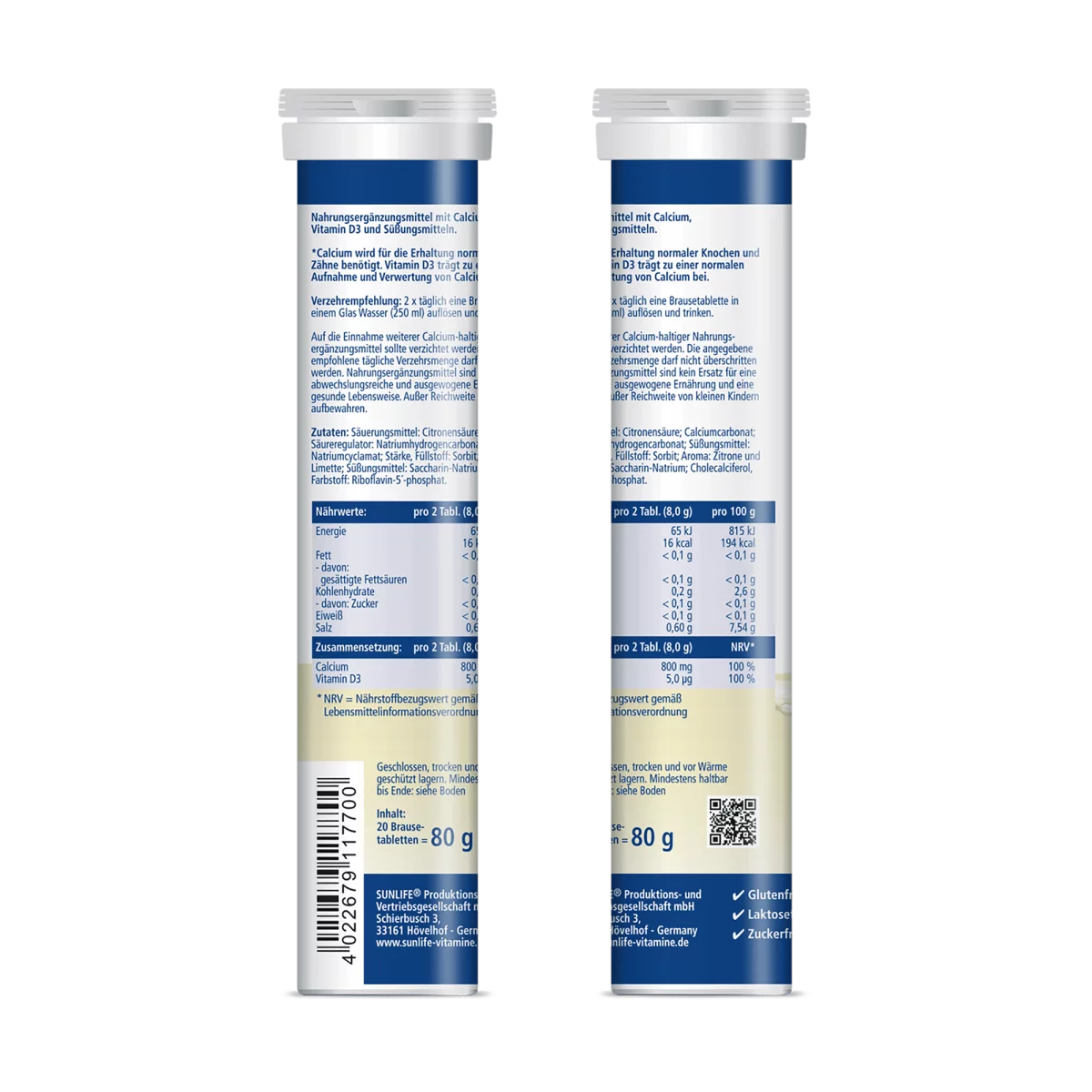 Sunlife | Calcium + Vitamin D3 Brausetabletten