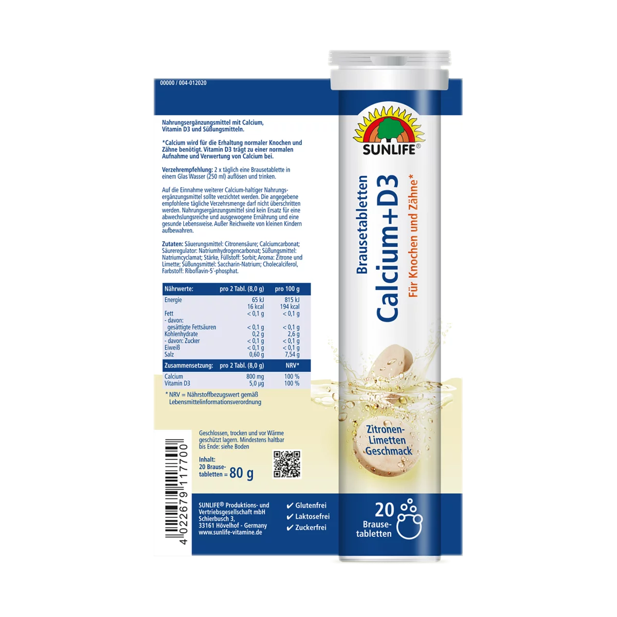Sunlife | Calcium + Vitamin D3 Brausetabletten