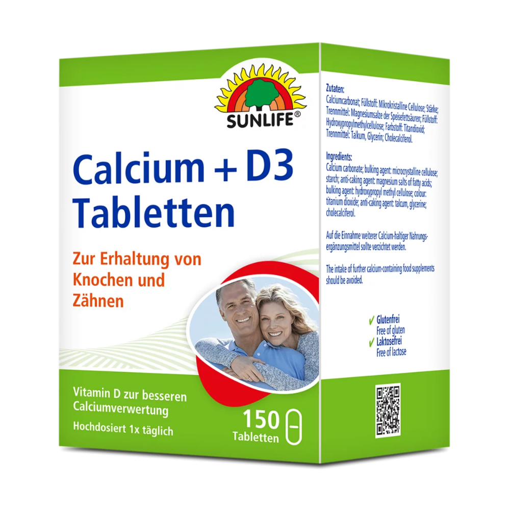 Sunlife | Calcium + Vitamin D3 Tabletten - 150 Stück