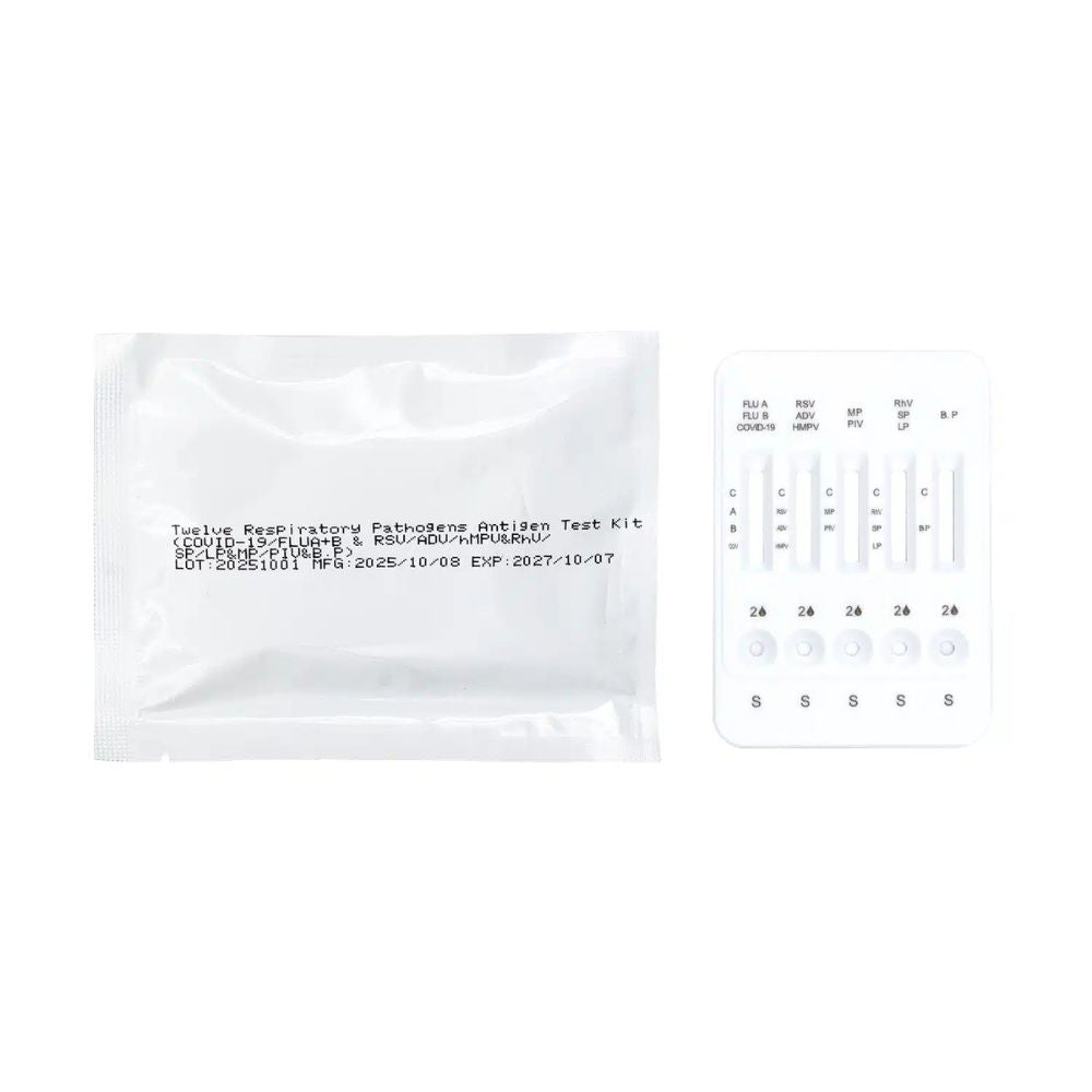 BISAF | 12in1 Test COVID‑19, Influenza, RSV, ADV, hMPV, RhV, hPIV, MP, LP, Pneumokokken, KeuchhustenGratis Nanovio FFP2