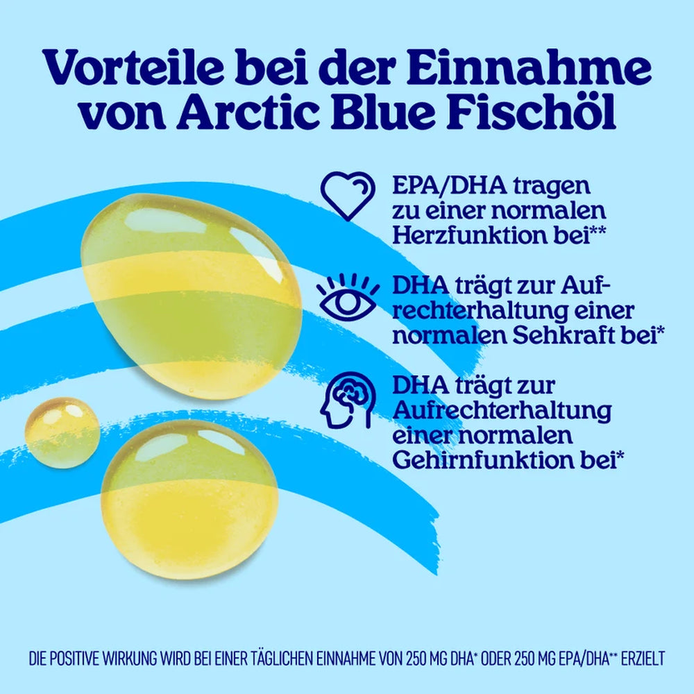 Arctic Blue | Pures Fischöl Omega-3 - natürlicher Geschmack - 300ml